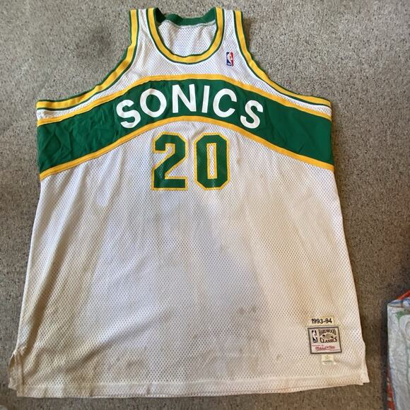 Authentic Mitchell & Ness Gary Payton 93-94 Seattle Sonics 20 Jersey Men 60 USA - Picture 2 of 12